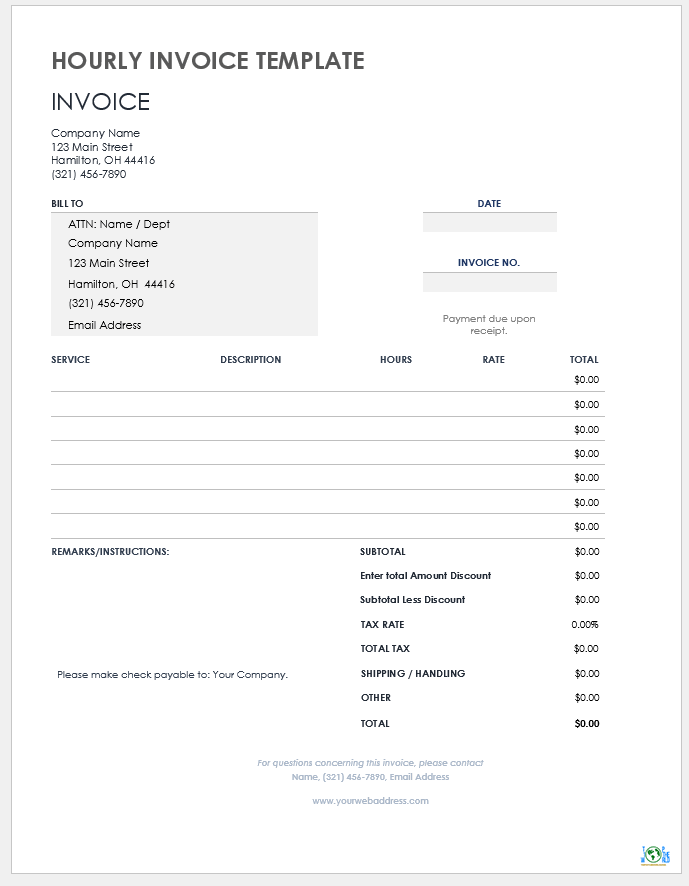 Hourly Invoice Template